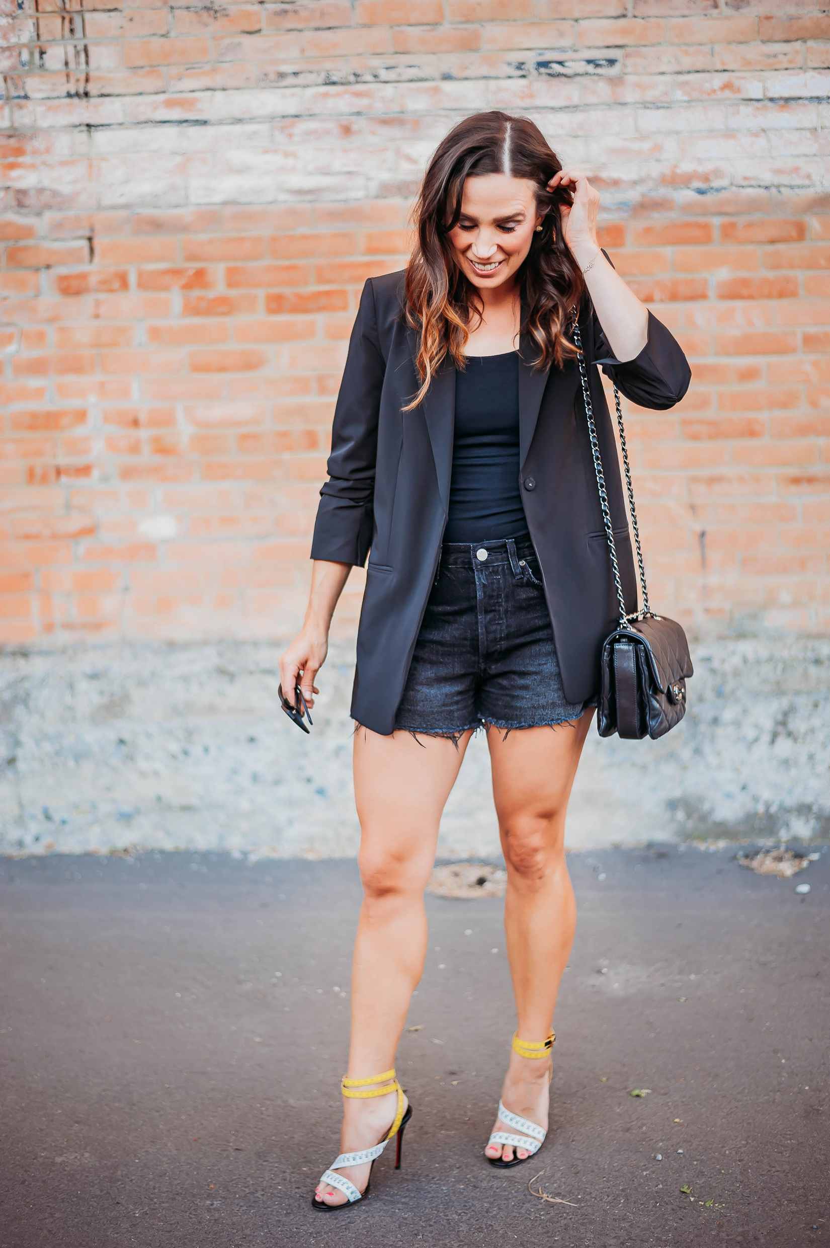 Black Blazer, Black Shorts