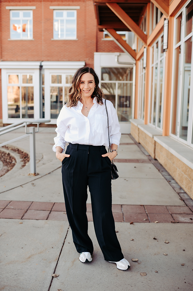 Tailored Pants and Sneakers